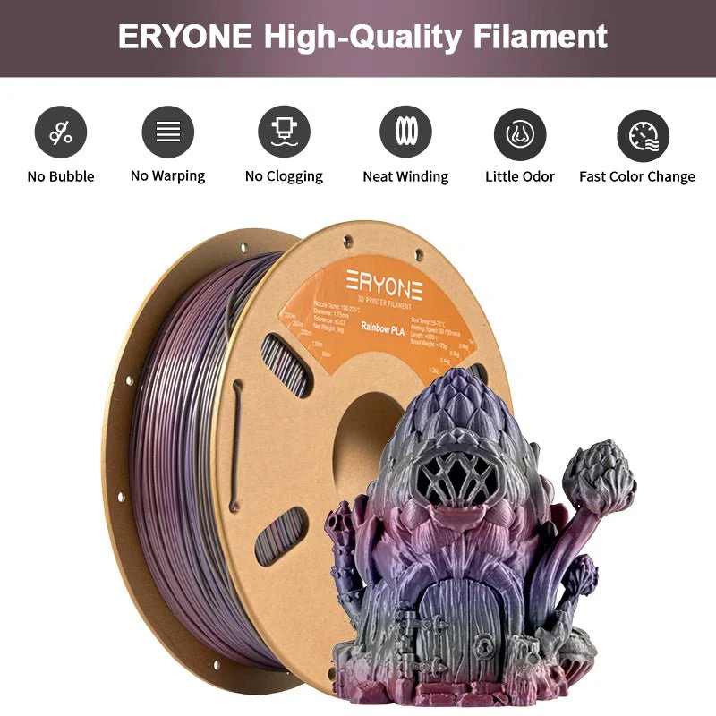 PLA Lagoon Rainbow Filament - 1.75mm±0.03mm (1kg) - Image 4