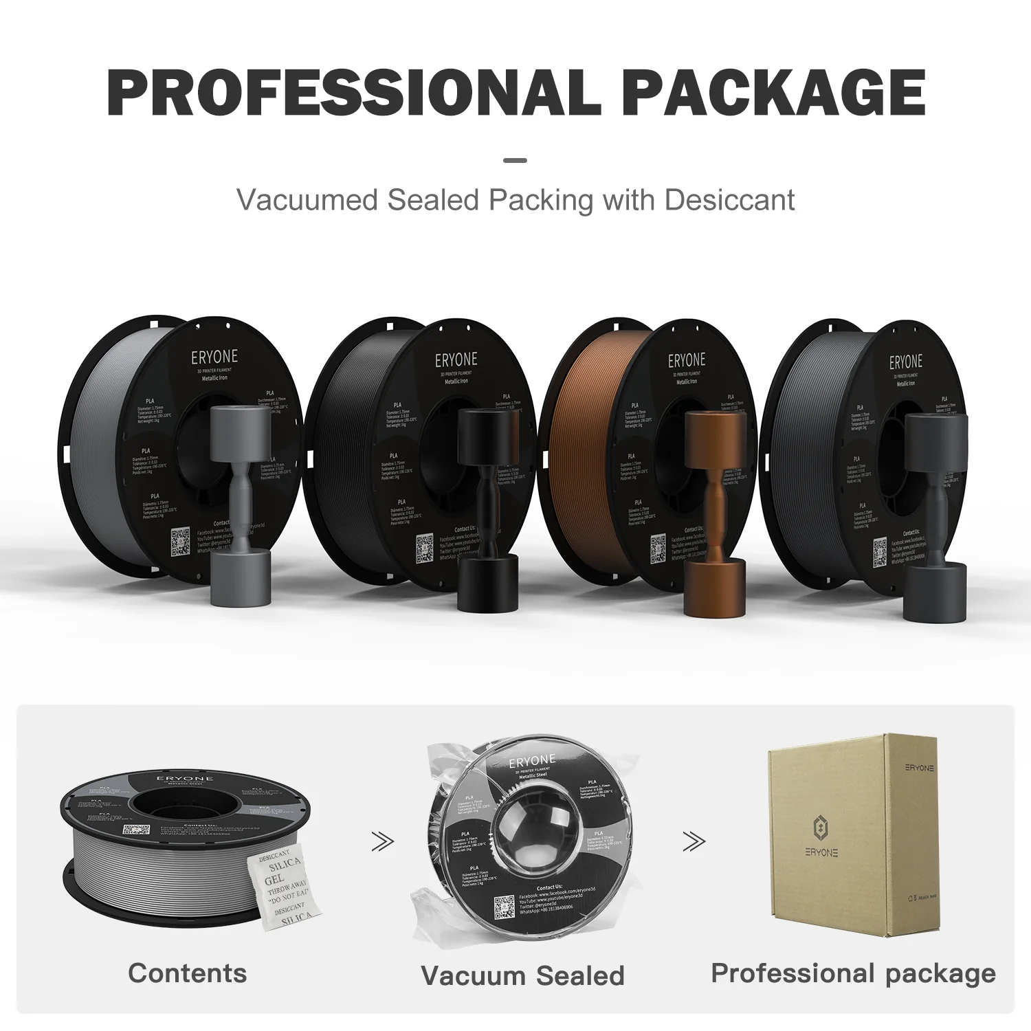 PLA Metallic Filament - 1.75mm±0.03mm (1kg) - Image 5