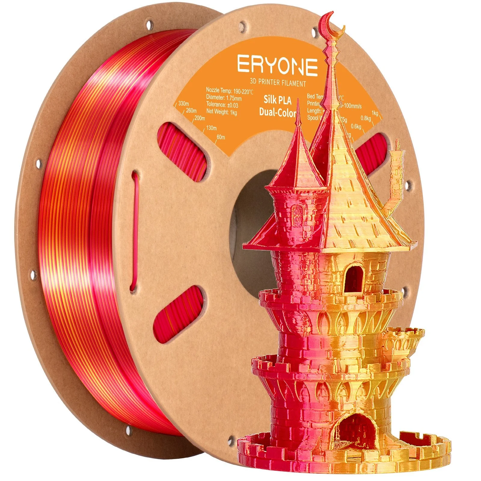 PLA Silk Dual-Color Filament - 1.75mm±0.03mm (1kg) - Image 9