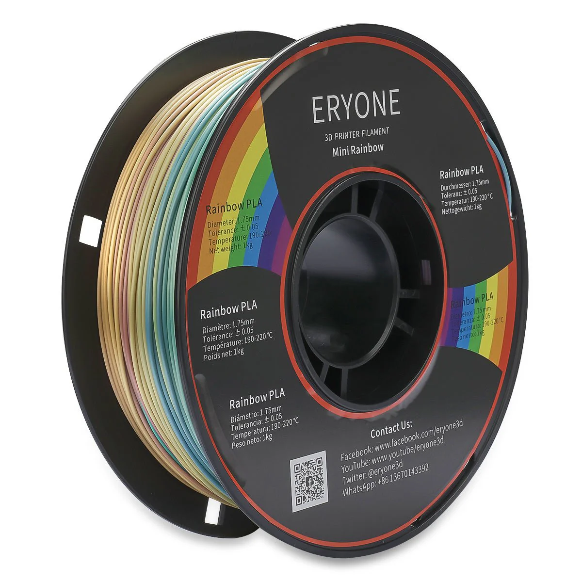 PLA Silk Rainbow Filament - 1.75mm±0.03mm (1kg) - Image 11