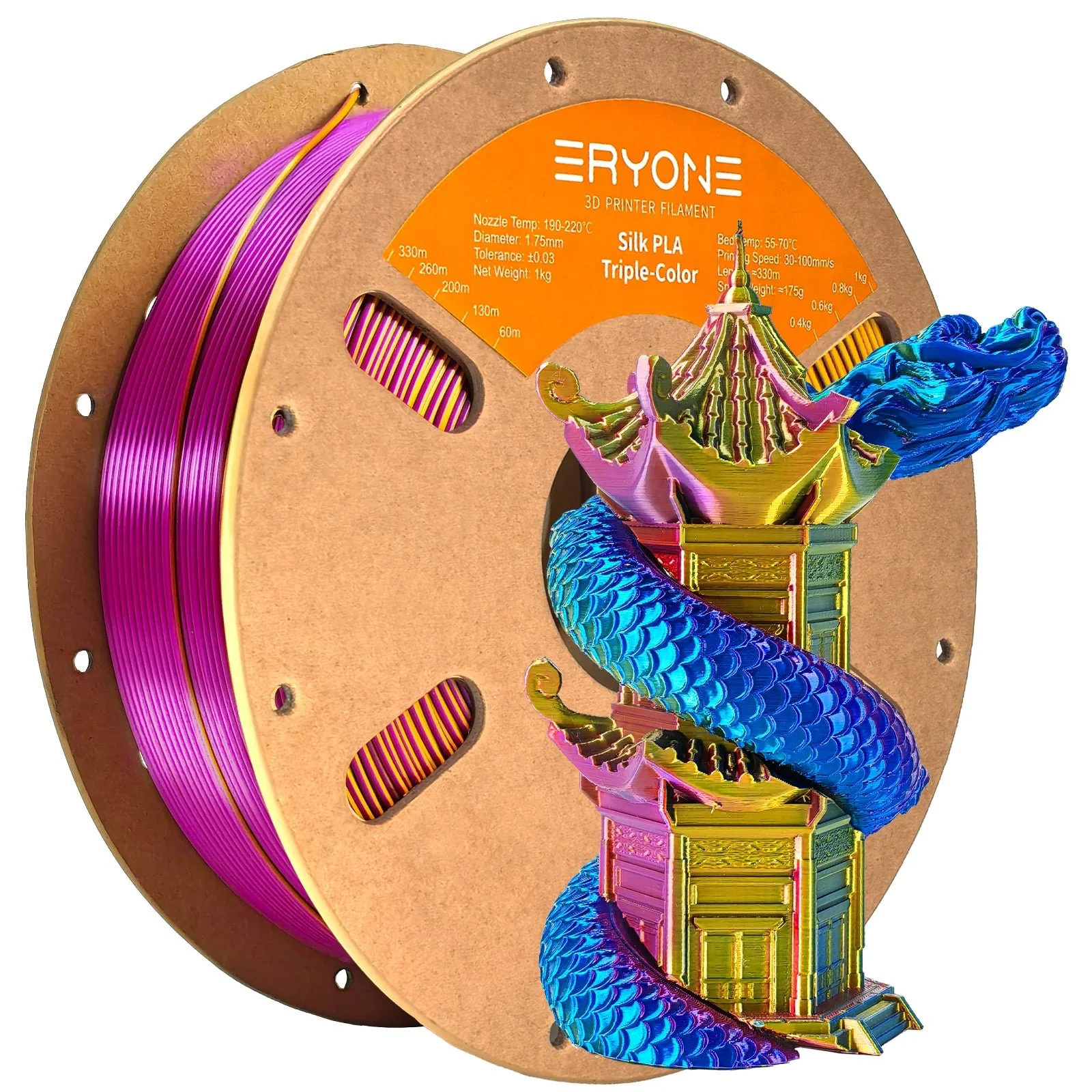 PLA Silk Triple-Color Filament - 1.75mm±0.03mm (1kg) - Image 8