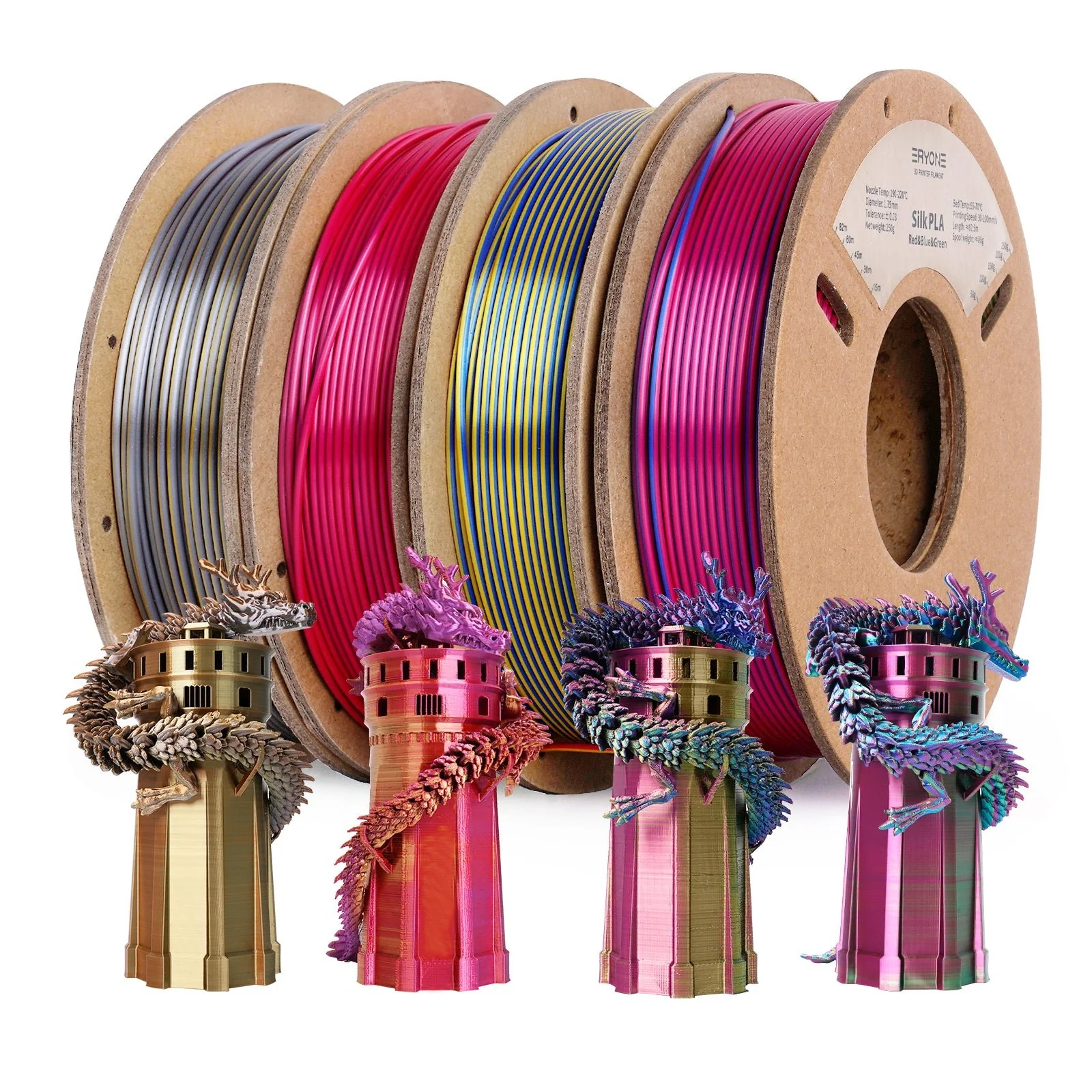 PLA Silk Triple-Color Filament - 1.75mm±0.03mm (1kg) - Image 18