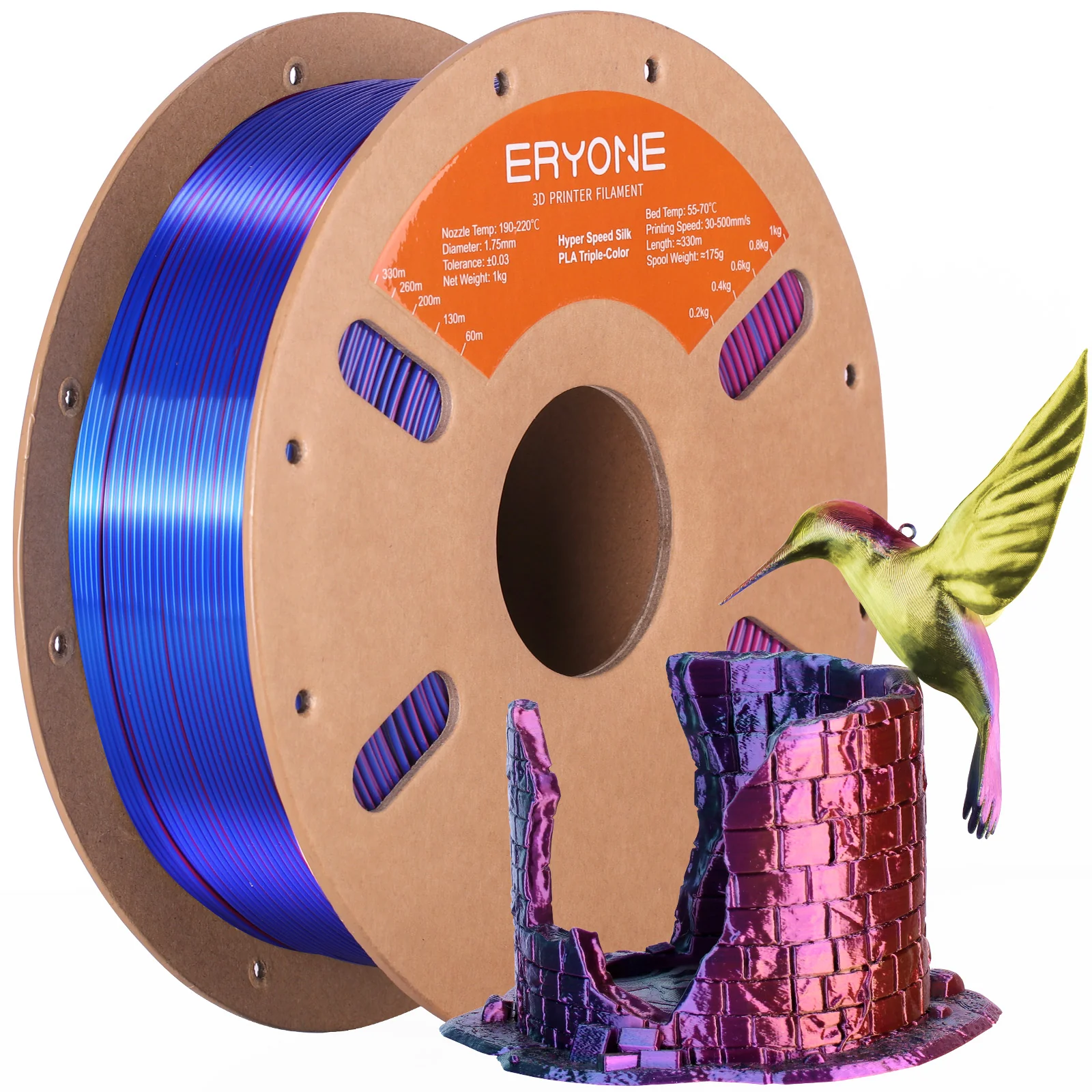 PLA Silk Triple-Color Filament - 1.75mm±0.03mm (1kg) - Image 23